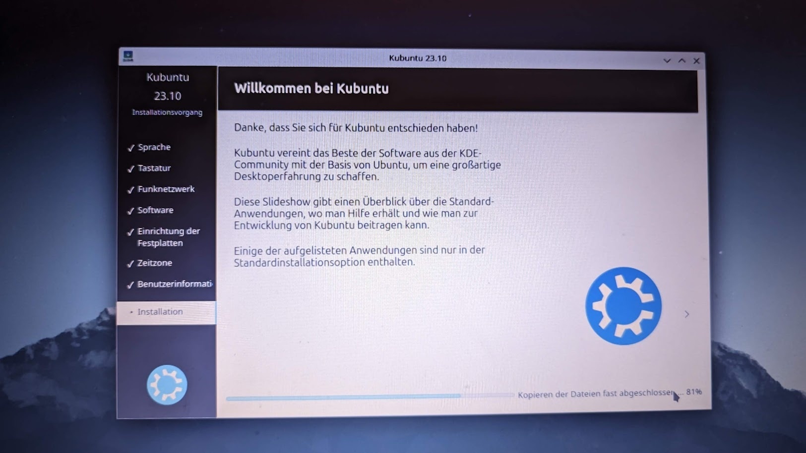 Screenshot Kubuntu 23.10 Installer
